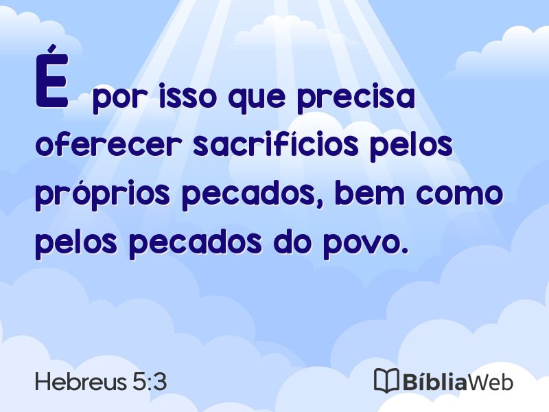 Hebreus 5:3 em imagem para compartilhar