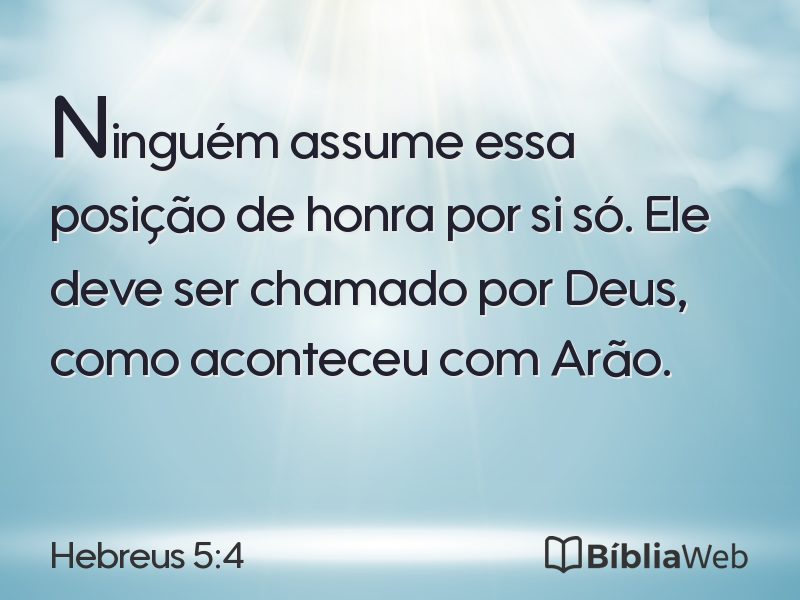 Hebreus 5:4 em imagem para compartilhar