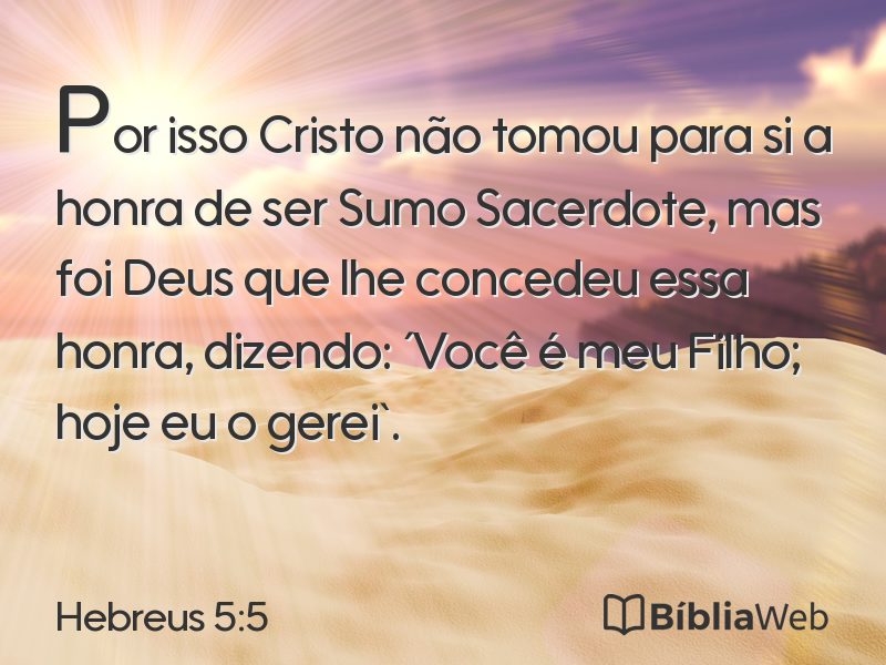 Hebreus 5:5 em imagem para compartilhar