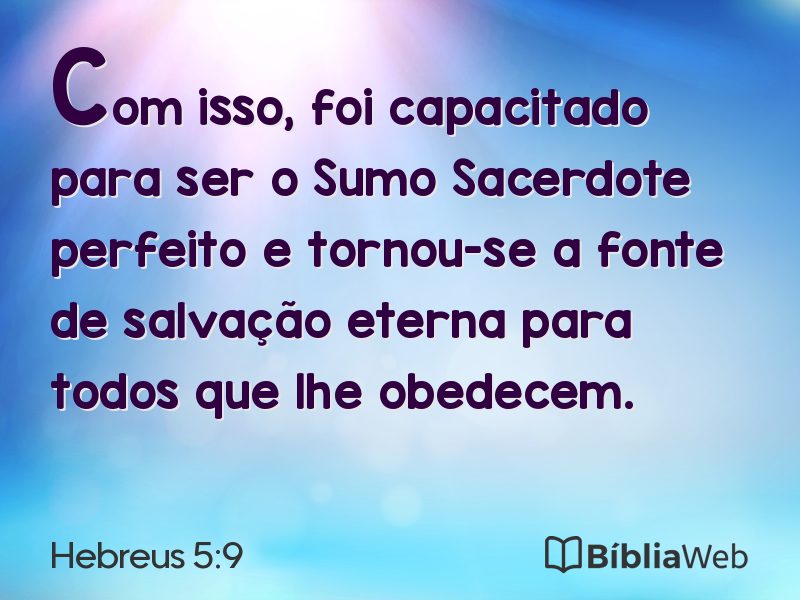 Hebreus 5:9 em imagem para compartilhar