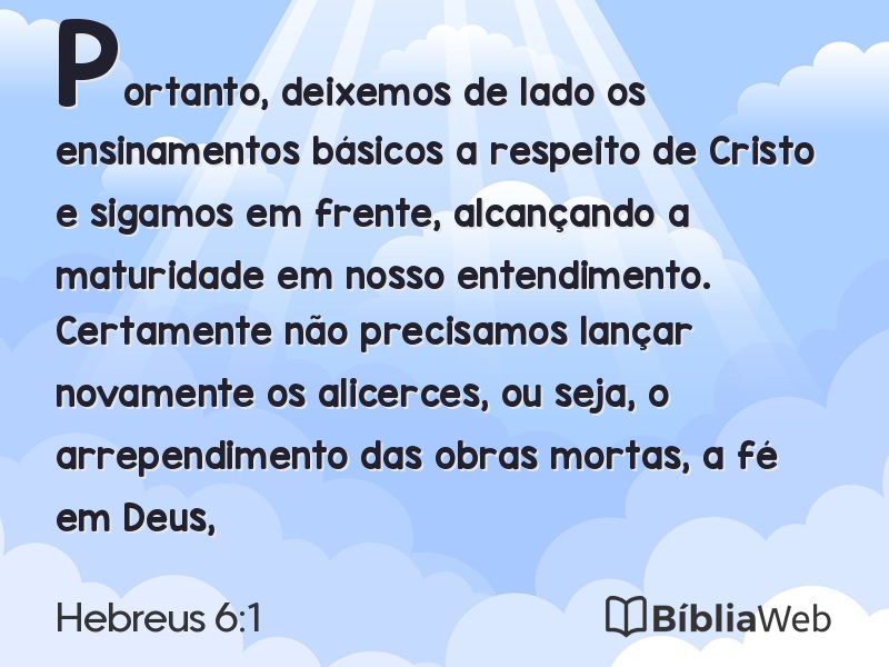 Hebreus 6:1 em imagem para compartilhar