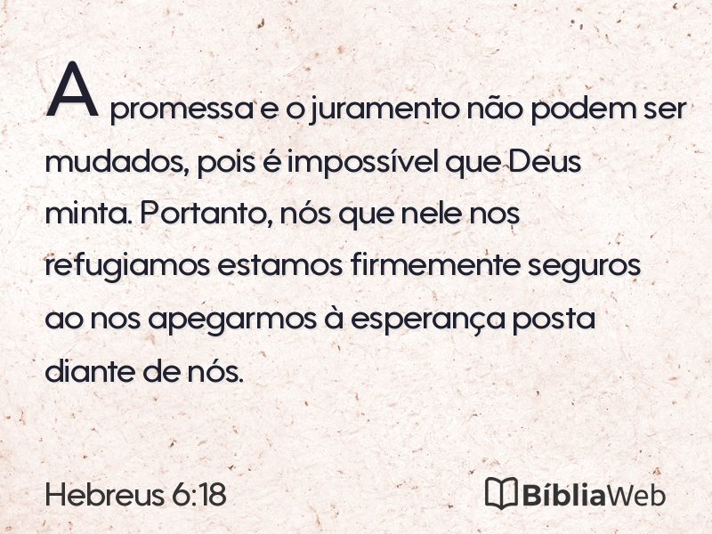 Hebreus 6:18 em imagem para compartilhar
