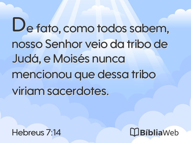 Hebreus 7:14 em imagem para compartilhar