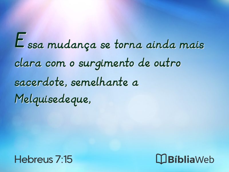 Hebreus 7:15 em imagem para compartilhar