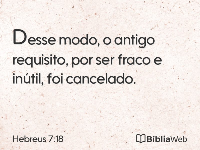 Hebreus 7:18 em imagem para compartilhar