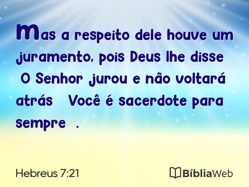 Hebreus 7:21 em imagem para compartilhar