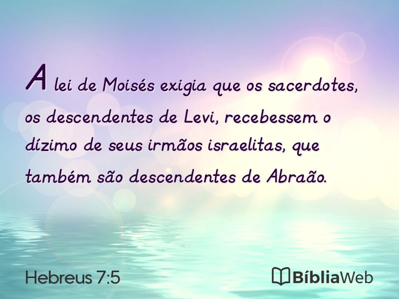 Hebreus 7:5 em imagem para compartilhar