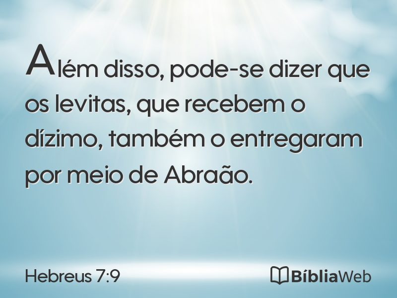 Hebreus 7:9 em imagem para compartilhar