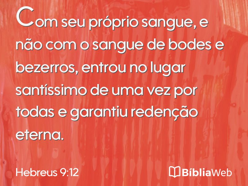 Hebreus 9:12 em imagem para compartilhar
