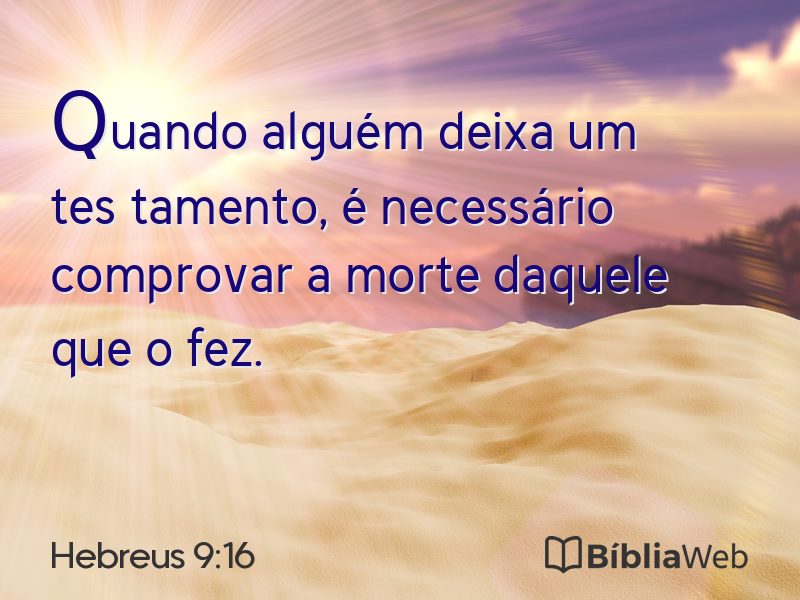 Hebreus 9:16 em imagem para compartilhar