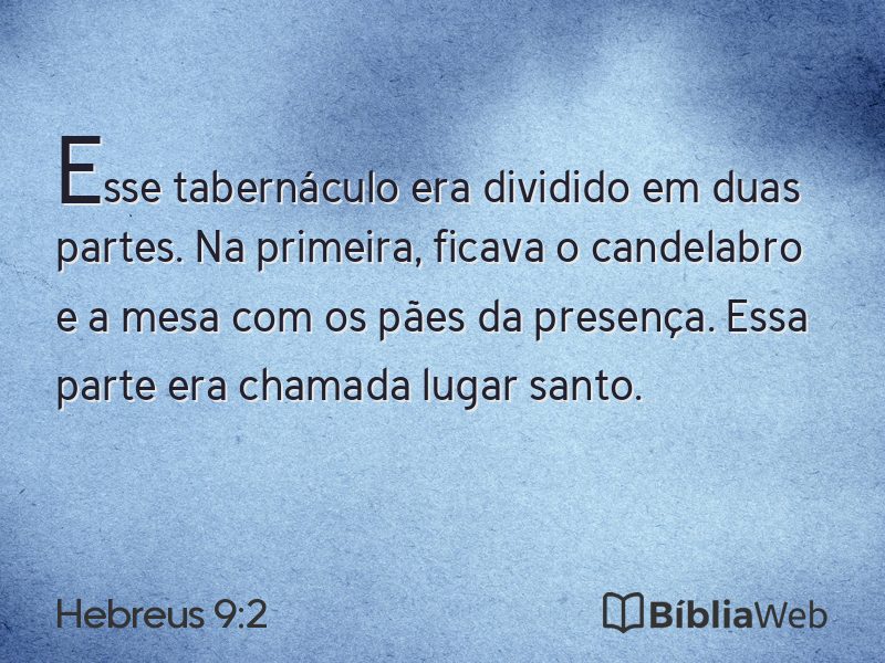 Hebreus 9:2 em imagem para compartilhar
