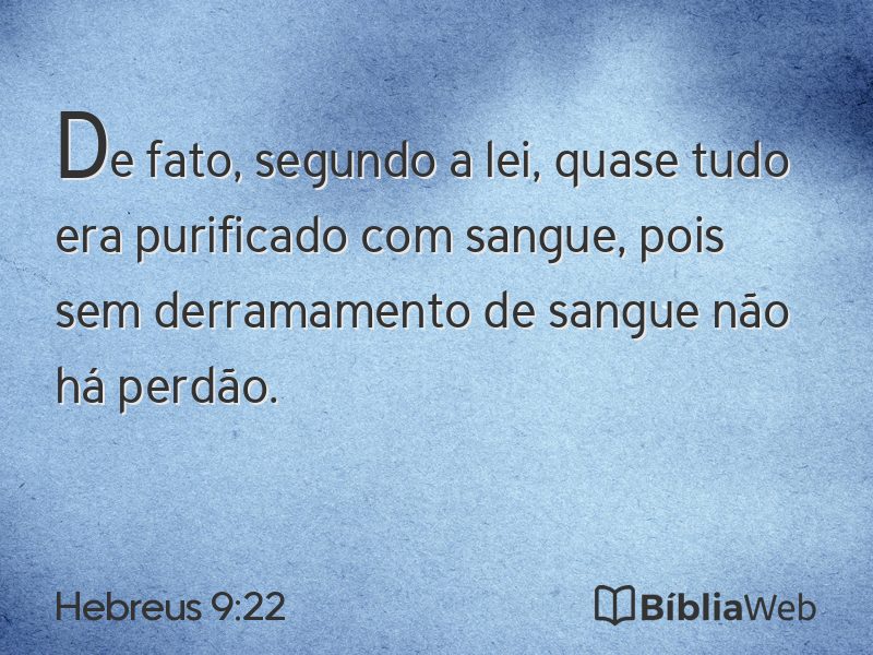 Hebreus 9:22 em imagem para compartilhar