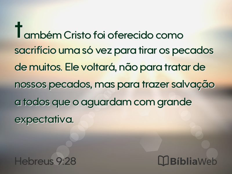 Hebreus 9:28 em imagem para compartilhar
