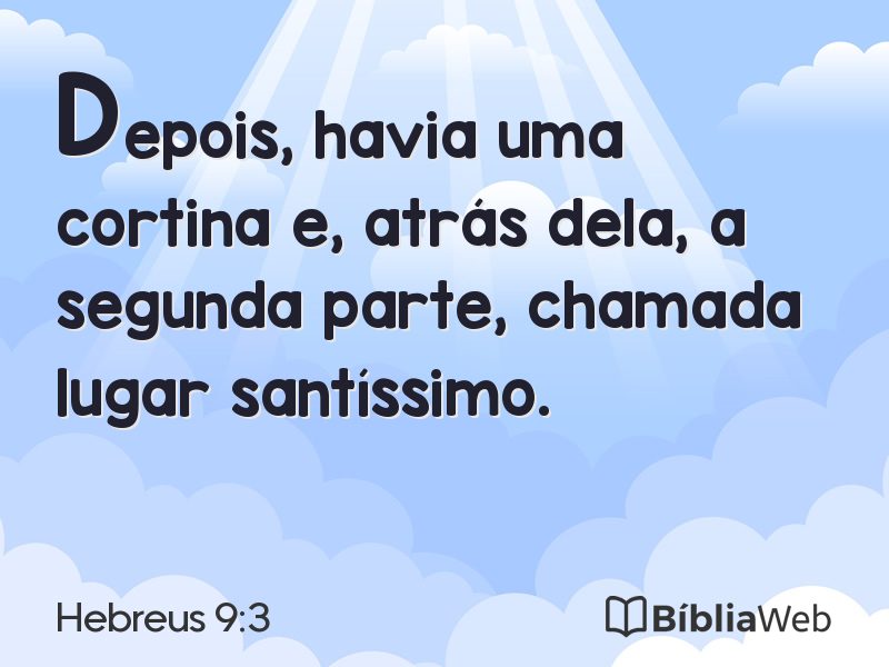 Hebreus 9:3 em imagem para compartilhar