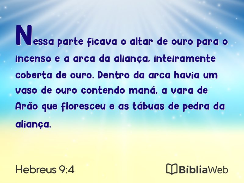 Hebreus 9:4 em imagem para compartilhar