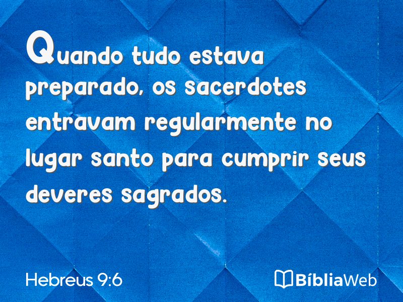 Hebreus 9:6 em imagem para compartilhar