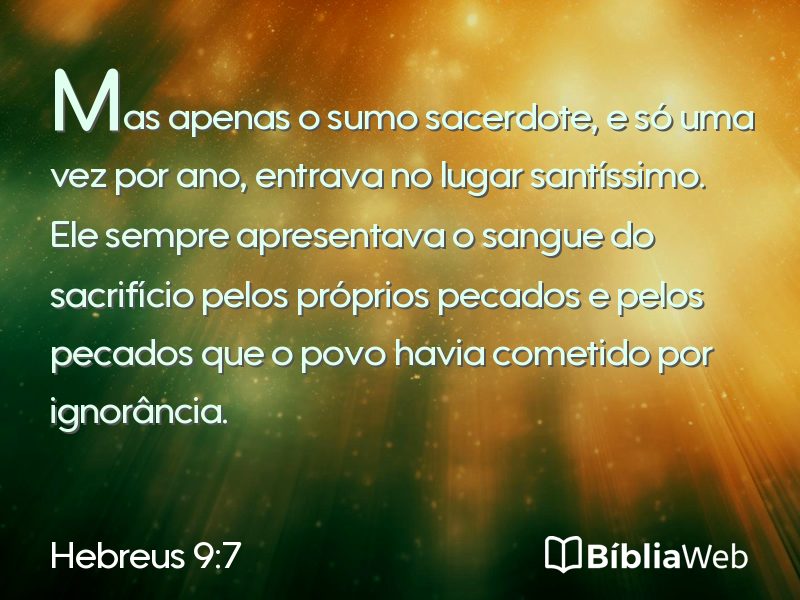 Hebreus 9:7 em imagem para compartilhar