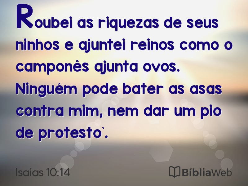 Isaías 10:14 em imagem para compartilhar