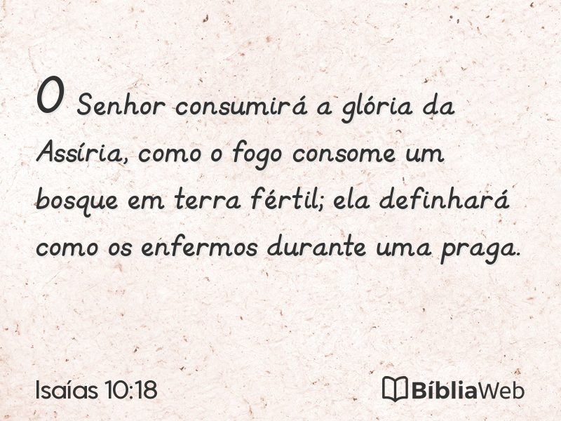 Isaías 10:18 em imagem para compartilhar