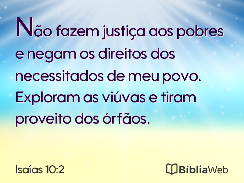 Isaías 10:2 em imagem para compartilhar