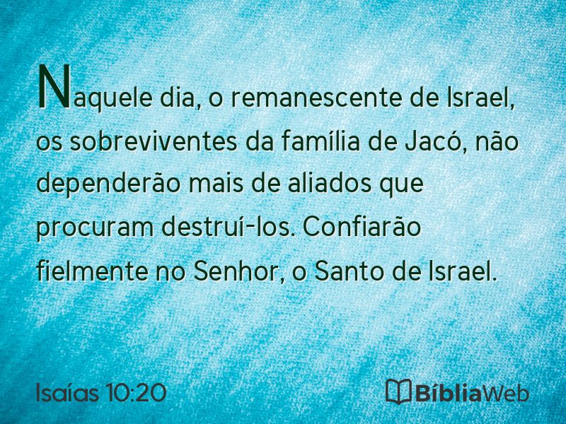 Isaías 10:20 em imagem para compartilhar