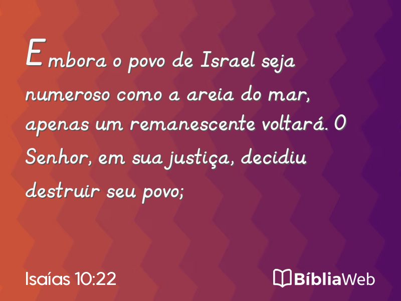 Isaías 10:22 em imagem para compartilhar