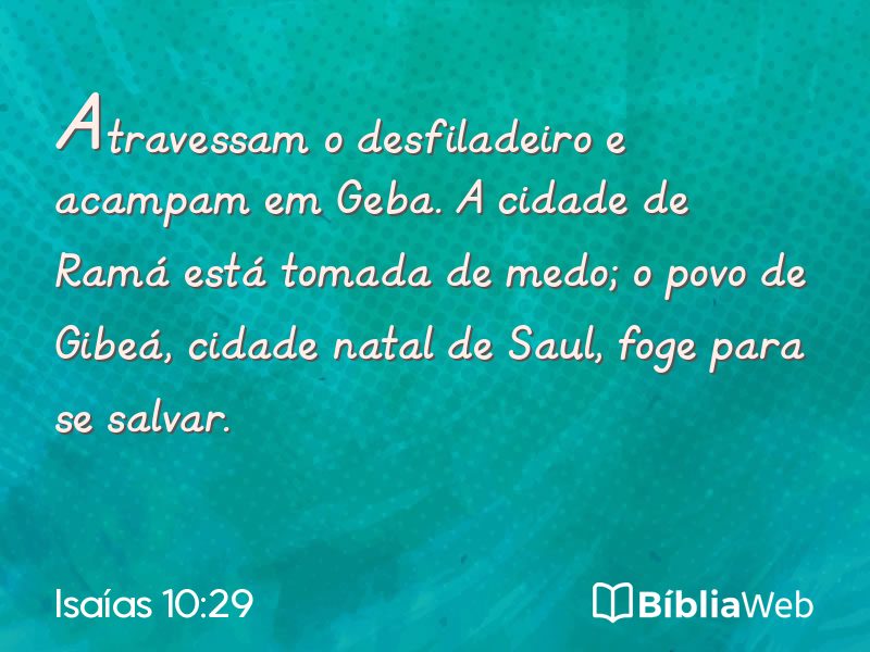 Isaías 10:29 em imagem para compartilhar