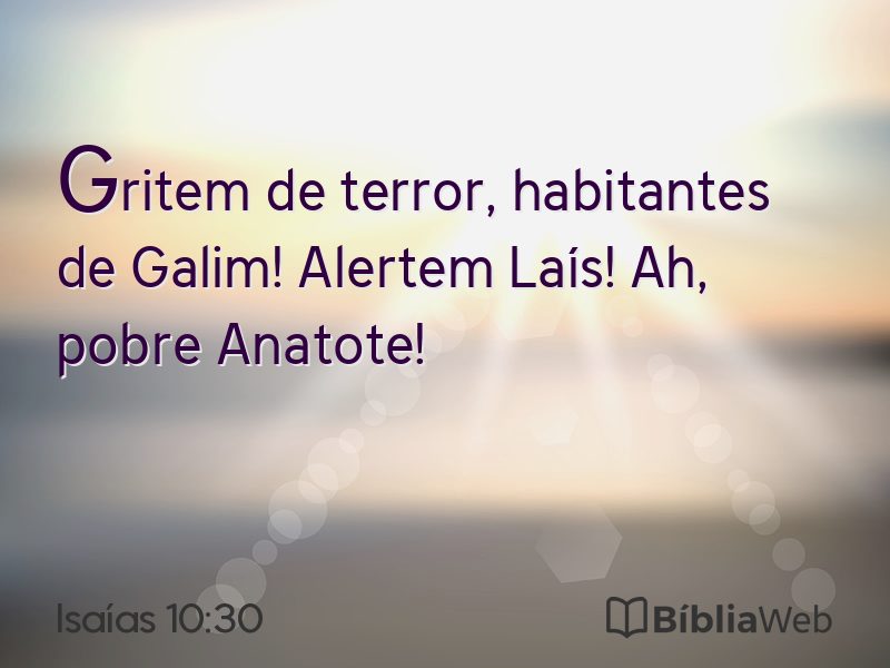 Isaías 10:30 em imagem para compartilhar