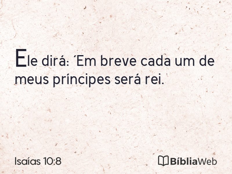 Isaías 10:8 em imagem para compartilhar