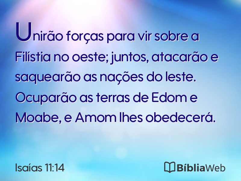 Isaías 11:14 em imagem para compartilhar