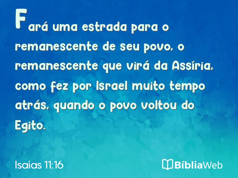 Isaías 11:16 em imagem para compartilhar