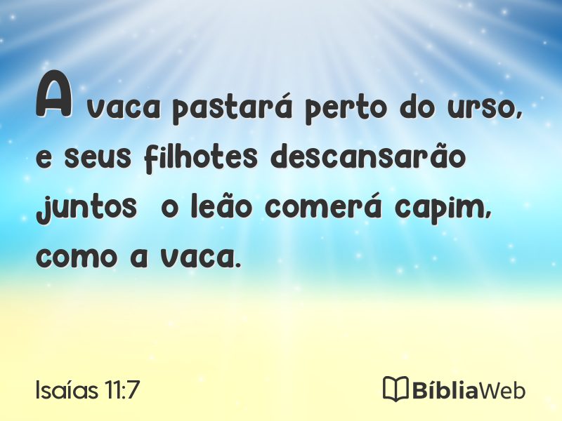 Isaías 11:7 em imagem para compartilhar
