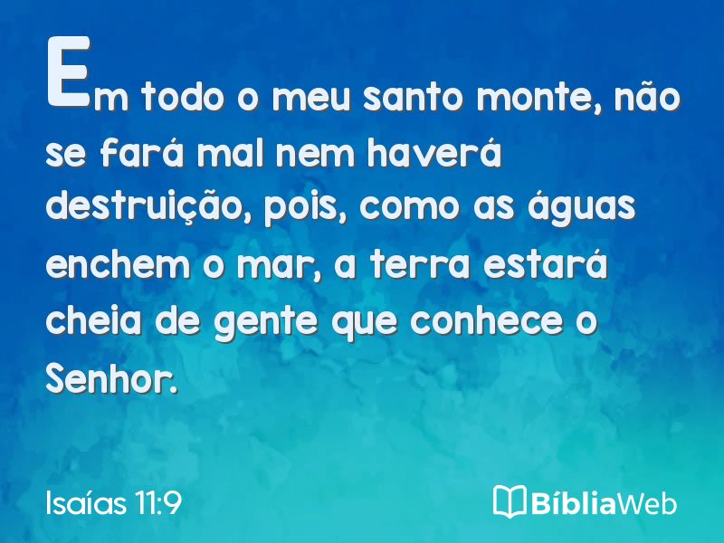 Isaías 11:9 em imagem para compartilhar