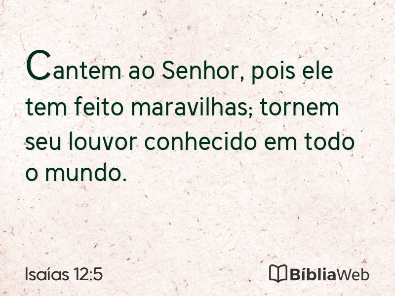 Isaías 12:5 em imagem para compartilhar