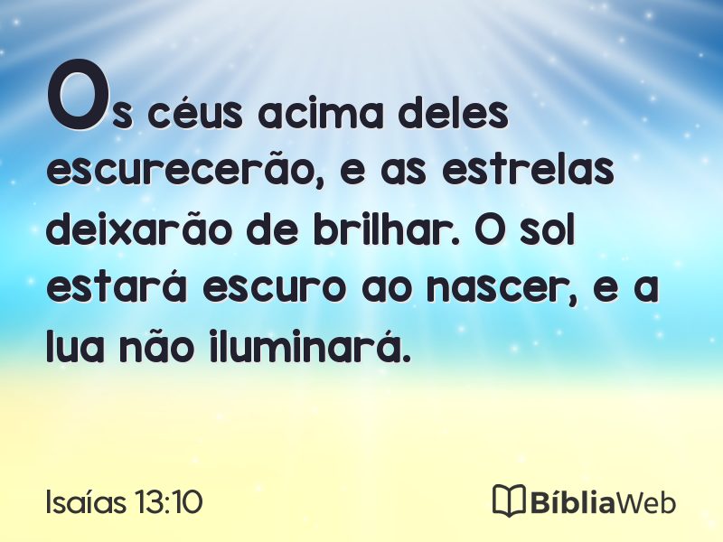 Isaías 13:10 em imagem para compartilhar