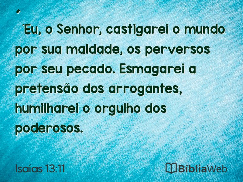 Isaías 13:11 em imagem para compartilhar