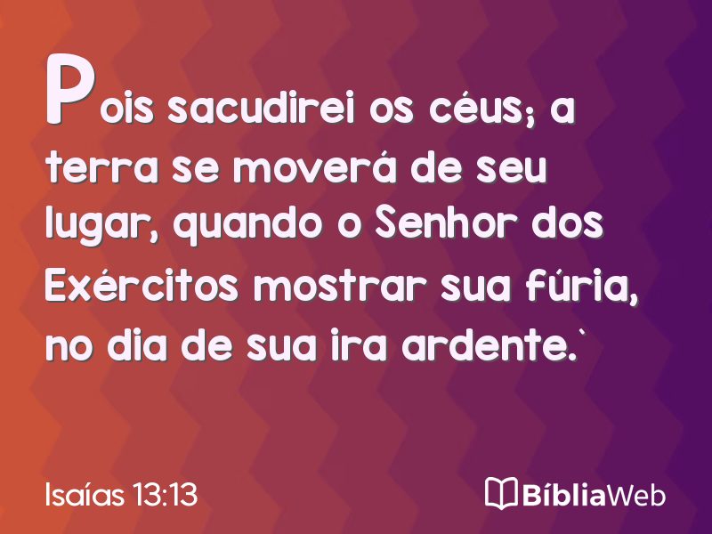 Isaías 13:13 em imagem para compartilhar