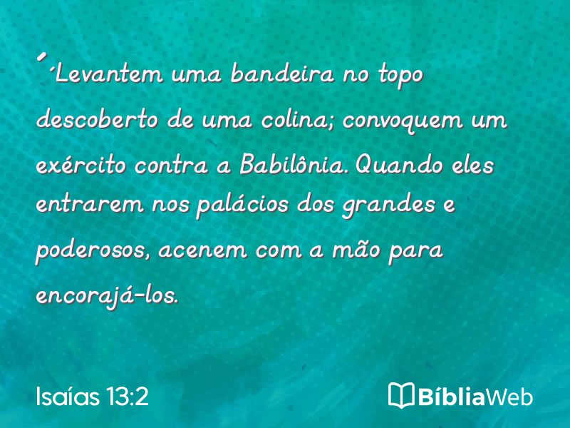 Isaías 13:2 em imagem para compartilhar