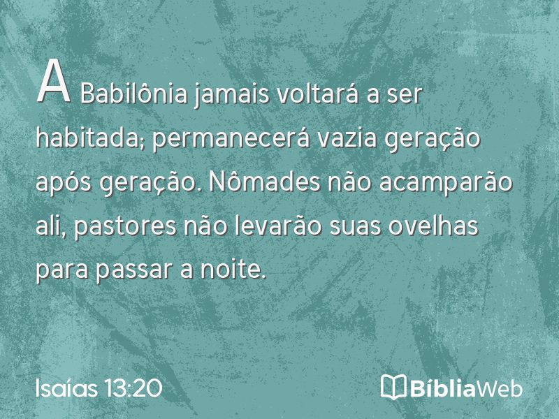 Isaías 13:20 em imagem para compartilhar