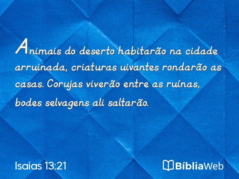Isaías 13:21 em imagem para compartilhar