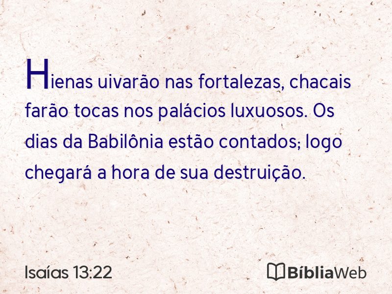 Isaías 13:22 em imagem para compartilhar