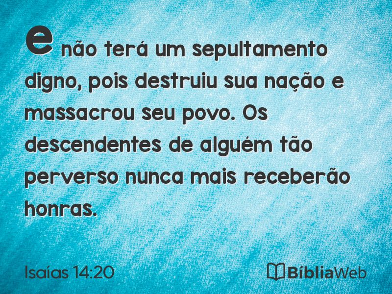 Isaías 14:20 em imagem para compartilhar