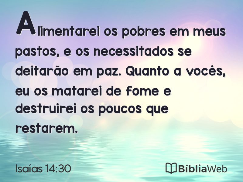 Isaías 14:30 em imagem para compartilhar
