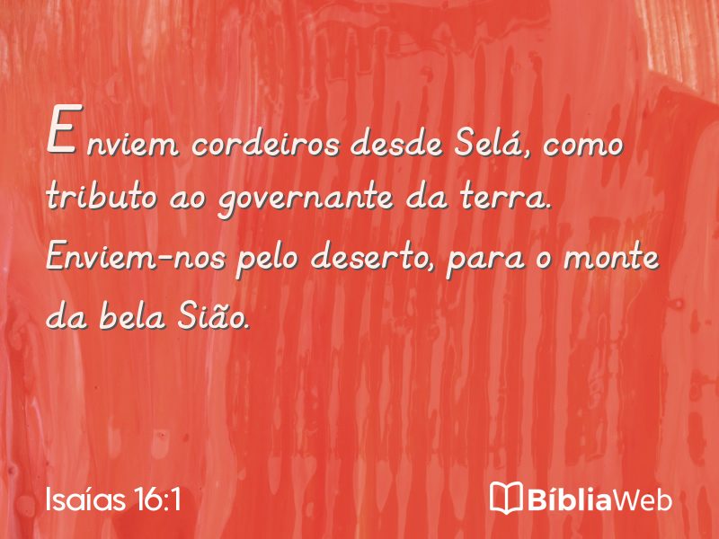 Isaías 16:1 em imagem para compartilhar