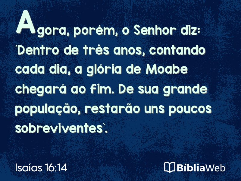 Isaías 16:14 em imagem para compartilhar