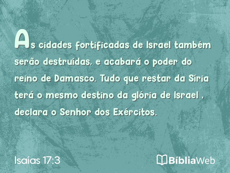 Isaías 17:3 em imagem para compartilhar