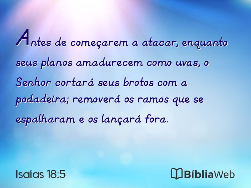 Isaías 18:5 em imagem para compartilhar