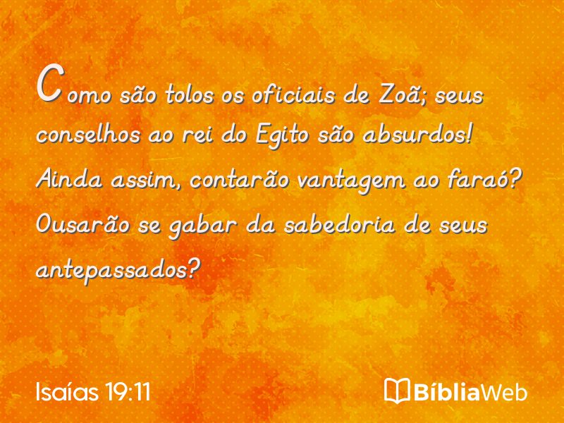 Isaías 19:11 em imagem para compartilhar