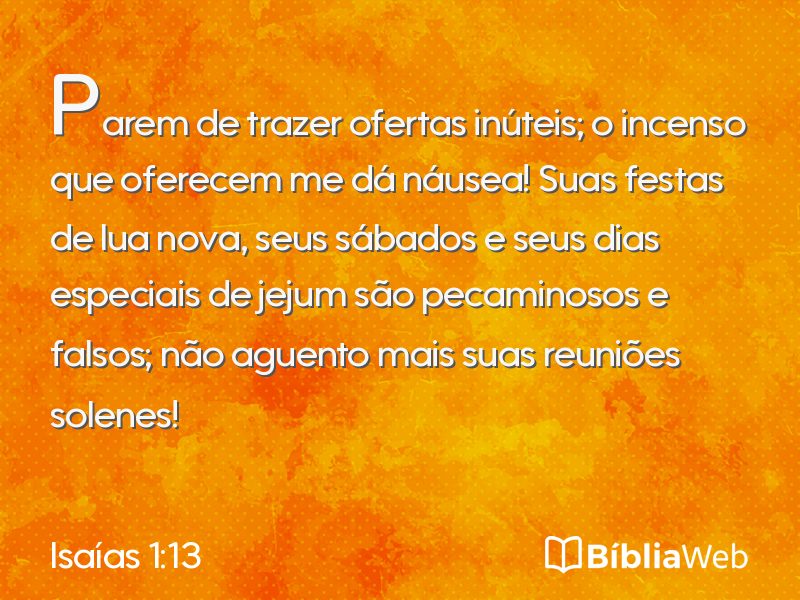 Isaías 1:13 em imagem para compartilhar