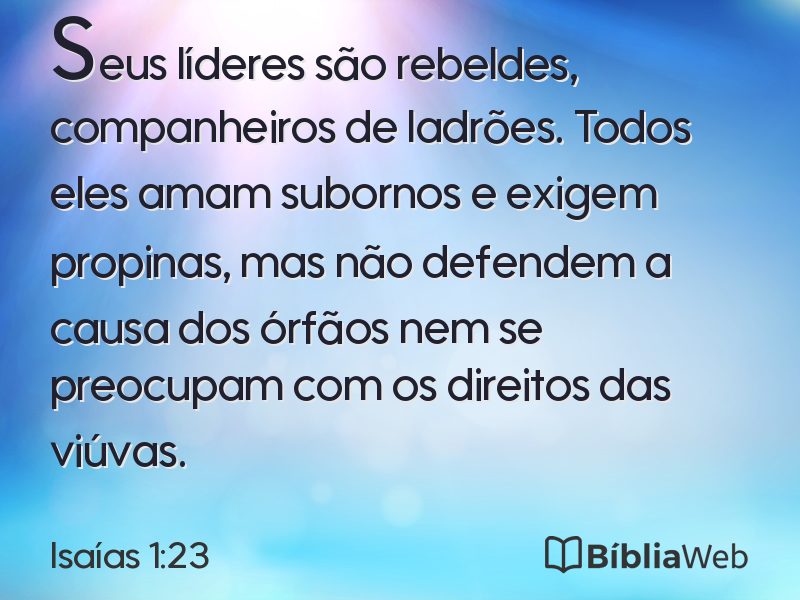 Isaías 1:23 em imagem para compartilhar